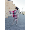 Велика бордова кашемірова хустка косинка в клітину CASHMERE